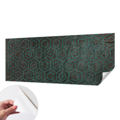 Self-adhesive wall mural with a geometric pattern