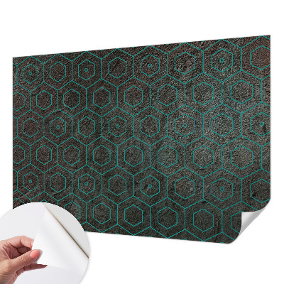 Self-adhesive wall mural with a geometric pattern