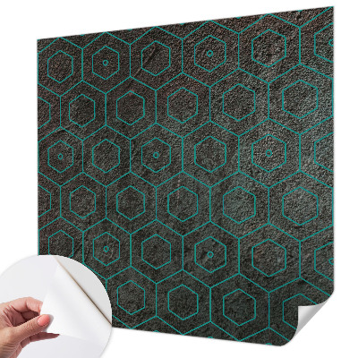 Self-adhesive wall mural with a geometric pattern