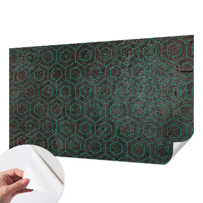 Self-adhesive wall mural with a geometric pattern