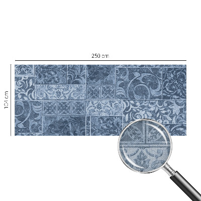 Peel and stick wallpaper mural with a plant ornament pattern
