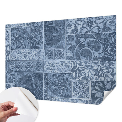Peel and stick wallpaper mural with a plant ornament pattern