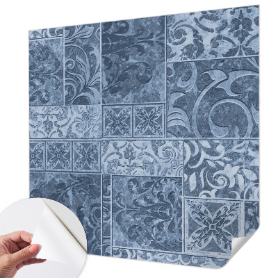 Peel and stick wallpaper mural with a plant ornament pattern