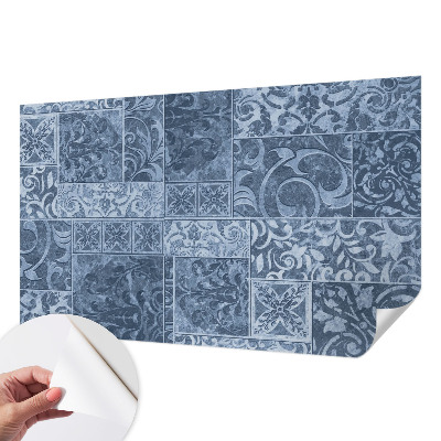 Peel and stick wallpaper mural with a plant ornament pattern