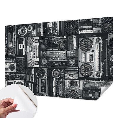 Self-adhesive photo wallpaper with a retro radio design