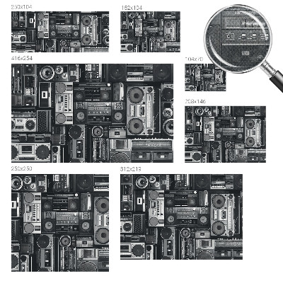 Self-adhesive photo wallpaper with a retro radio design