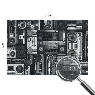 Self-adhesive photo wallpaper with a retro radio design