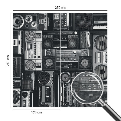 Self-adhesive photo wallpaper with a retro radio design