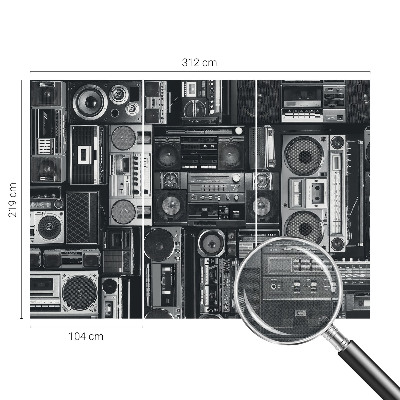 Self-adhesive photo wallpaper with a retro radio design