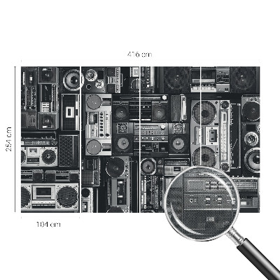 Self-adhesive photo wallpaper with a retro radio design