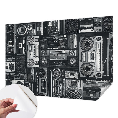 Self-adhesive photo wallpaper with a retro radio design