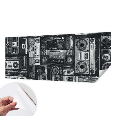 Self-adhesive photo wallpaper with a retro radio design