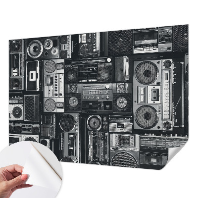 Self-adhesive photo wallpaper with a retro radio design