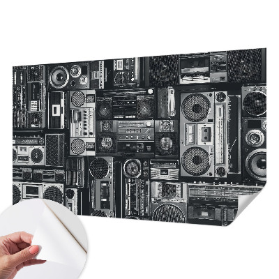 Self-adhesive photo wallpaper with a retro radio design