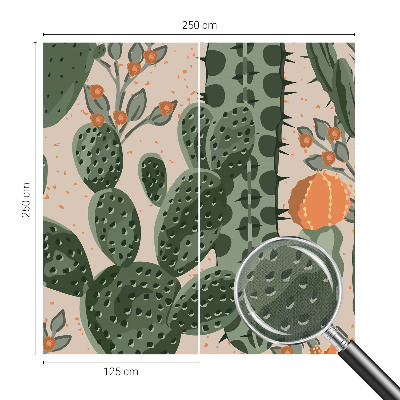 Removable wall mural wallpaper with a green cacti design