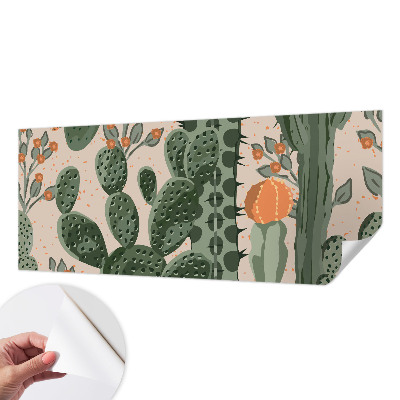 Removable wall mural wallpaper with a green cacti design