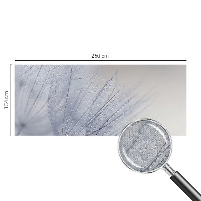 Peel and stick wall mural for living room with a dewy dandelion design