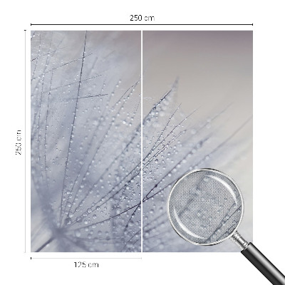 Peel and stick wall mural for living room with a dewy dandelion design