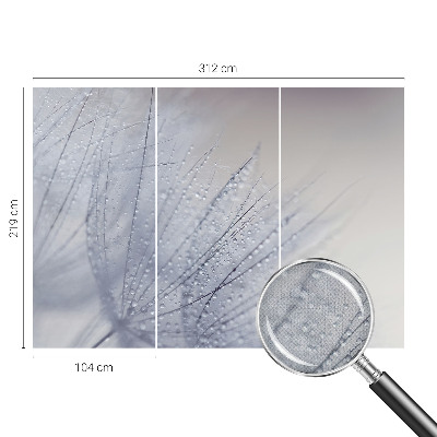 Peel and stick wall mural for living room with a dewy dandelion design