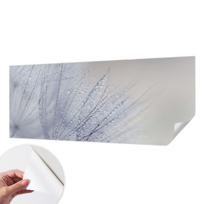 Peel and stick wall mural for living room with a dewy dandelion design