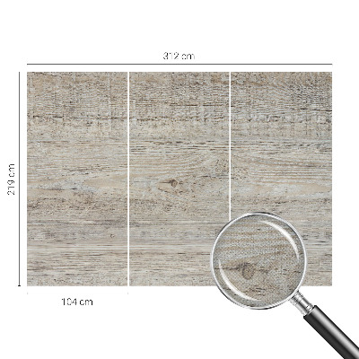 Nursery wall mural with a wooden rings design