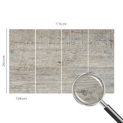 Nursery wall mural with a wooden rings design