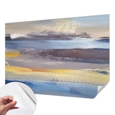 3D photo wallpaper mural with a peaceful landscape scene
