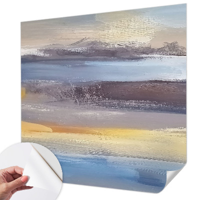 3D photo wallpaper mural with a peaceful landscape scene