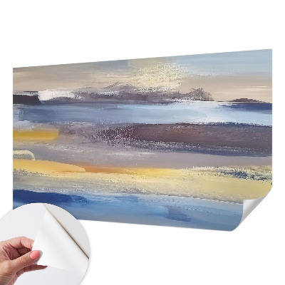 3D photo wallpaper mural with a peaceful landscape scene
