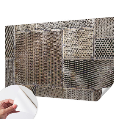 Self-adhesive wall mural with metallic pattern
