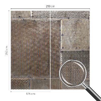 Self-adhesive wall mural with metallic pattern