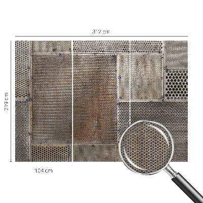 Self-adhesive wall mural with metallic pattern