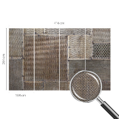 Self-adhesive wall mural with metallic pattern