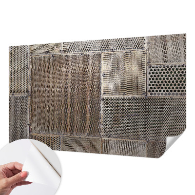 Self-adhesive wall mural with metallic pattern