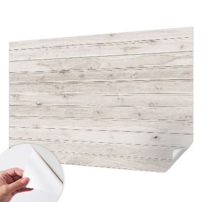 Peel and stick wallpaper mural with a natural wood design