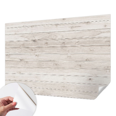 Peel and stick wallpaper mural with a natural wood design