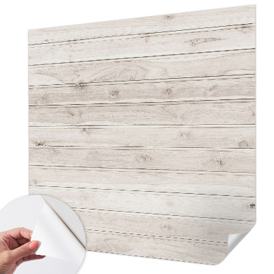 Peel and stick wallpaper mural with a natural wood design