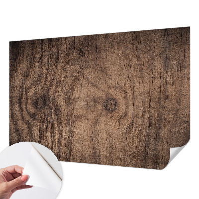 Stick-on wall mural with a rustic wood design
