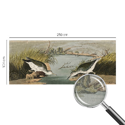 Children's wall mural depicting a peaceful landscape
