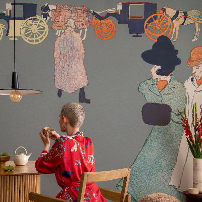 Peel and stick wall mural for kids' room with a coach costume theme