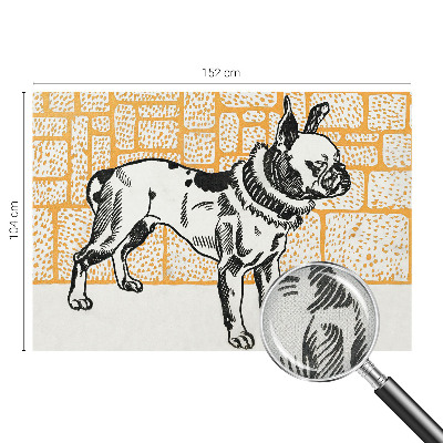Peel and stick wall mural for bedroom Retro dog