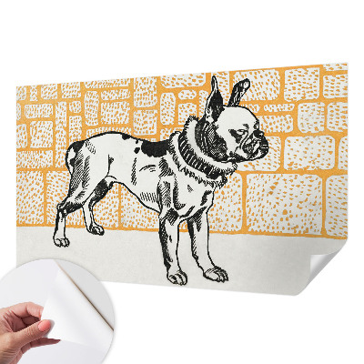 Peel and stick wall mural for bedroom Retro dog