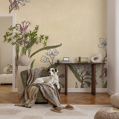 3D wall mural with a floral elegance design