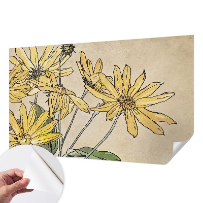 Nursery wall mural Watercolor flowers