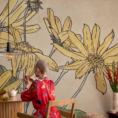 Nursery wall mural Watercolor flowers