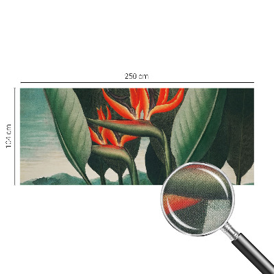 Peel and stick wall mural with an exotic flower design