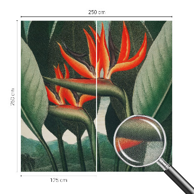 Peel and stick wall mural with an exotic flower design