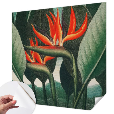 Peel and stick wall mural with an exotic flower design