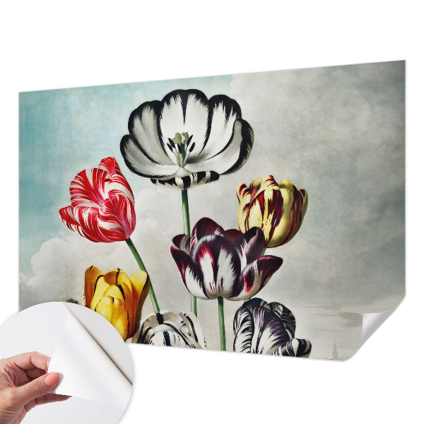 Children's wall mural Colorful tulips