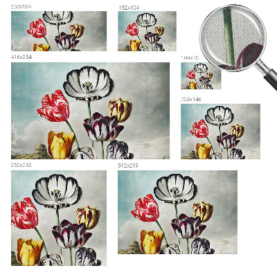 Children's wall mural Colorful tulips